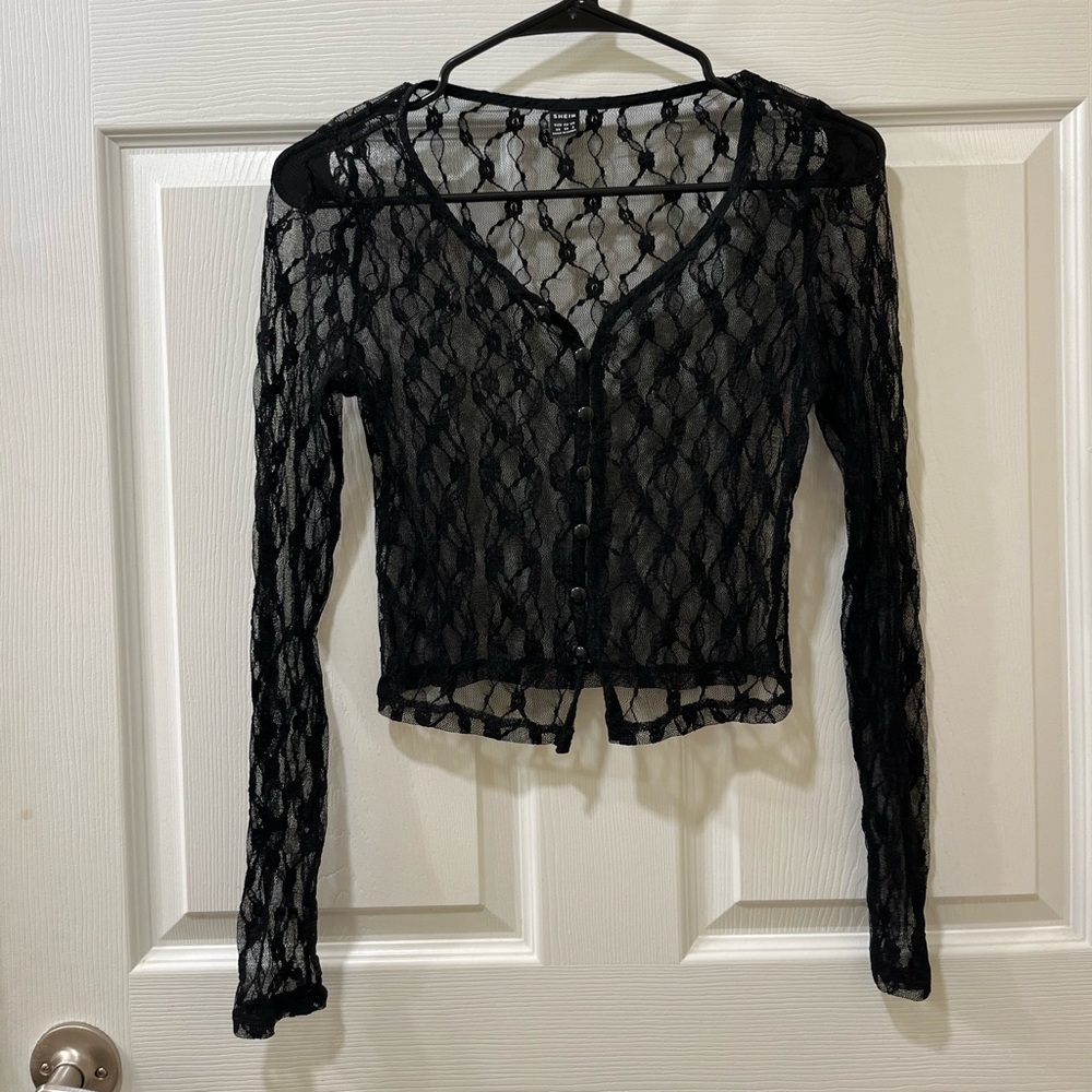 SHEIN Lace Mesh Top